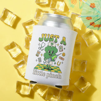 Just A Little Pinch Shamrock Nurse St Patricks Day Can Cooler