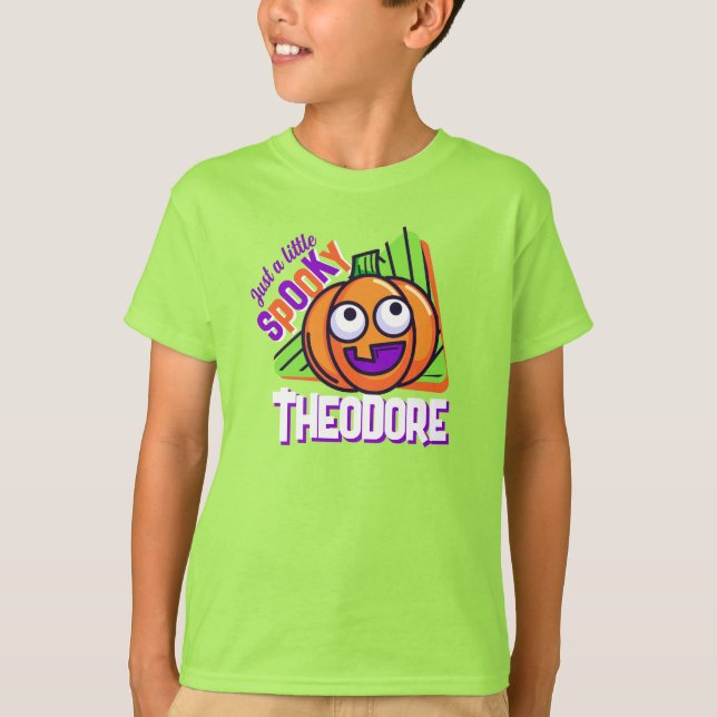 Just a Little Spooky Pumpkin - green custom tshirt (Front)