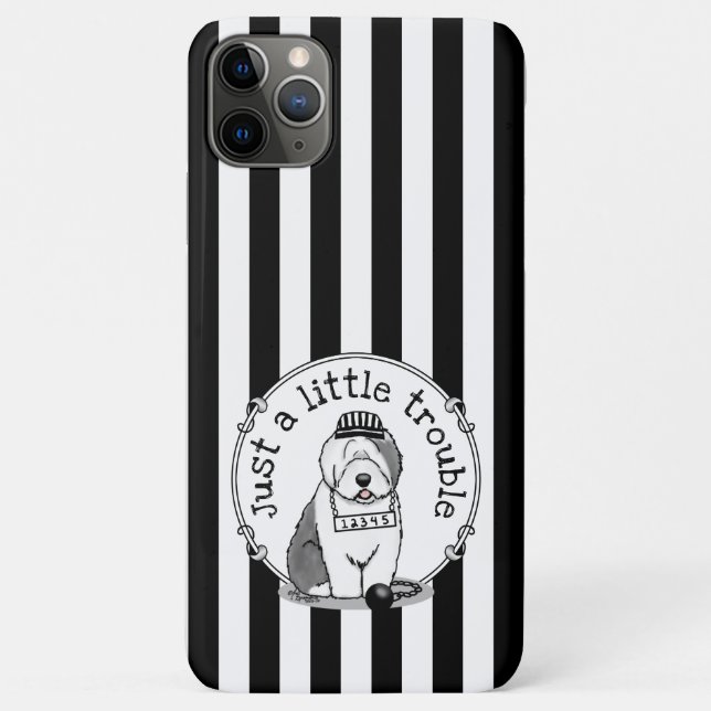 Just a Little Trouble Old English Sheepdog Grey 1 Case-Mate iPhone Case (Back)