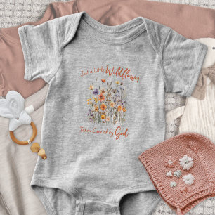 Just A Little Wildflower Watercolor Baby Girl Bodysuit