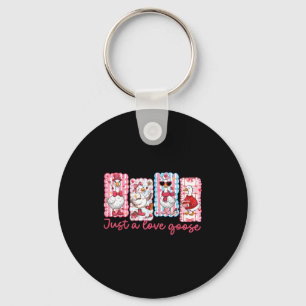 Just A Love Goose Cute Valentine Geese Coquette Wo Keychain
