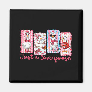 Just A Love Goose Cute Valentine Geese Coquette Wo Magnet