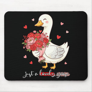 Just A Lovely Goose Bouquet Roses Floral Valentine Mouse Pad