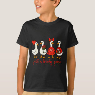 Just A Lovely Goose Cute Nk Silly Goose Valentine' T-Shirt