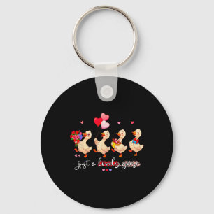 Just A Lovely Goose Cute Silly Animal Squad Valent Keychain