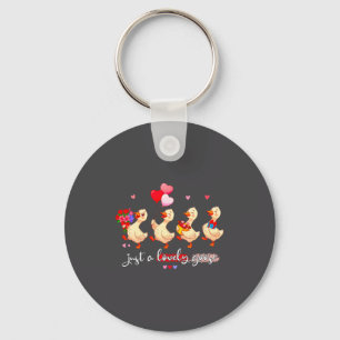 Just A Lovely Goose Cute Silly Animal Squad Valent Keychain