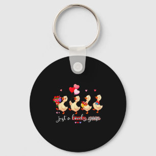 Just A Lovely Goose Cute Silly Animal Squad Valent Keychain