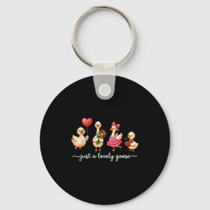 Just A Lovely Goose Cute Silly Goose Valentine's D Keychain