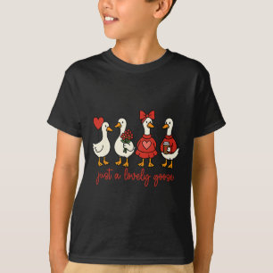 Just A Lovely Goose Valentine Duck Funny Geese Val T-Shirt