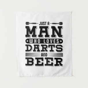 Just A Man Who Loves Darts And Beer Tapestry