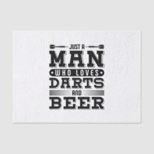 Just A Man Who Loves Darts And Beer Tissue Paper