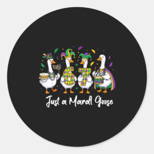 Just A Mardi Goose Funny Jester Duck Squad Carniva Classic Round Sticker