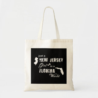 Just a New Jersey girl in a Florida world t shirt Tote Bag