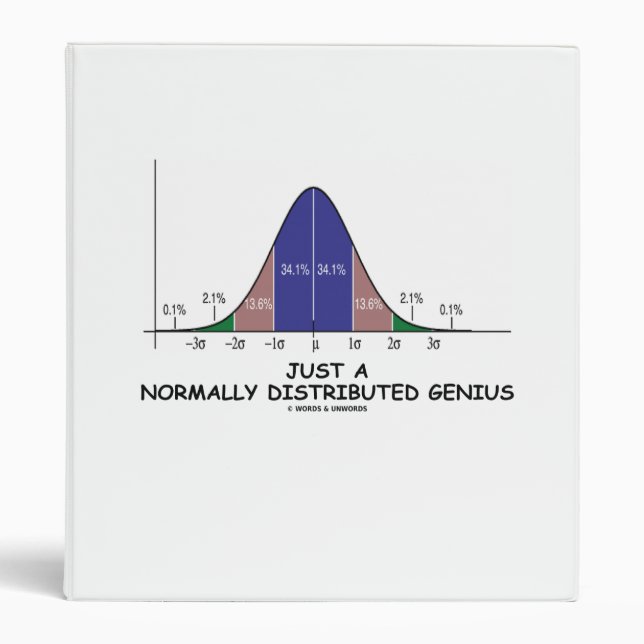 Just A Normally Distributed Genius (Stats Humour) Binder (Front)