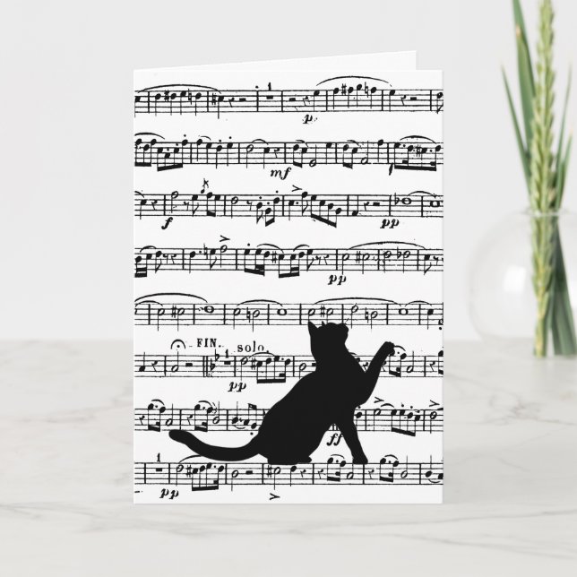 just a note, black cat on music card (Front)