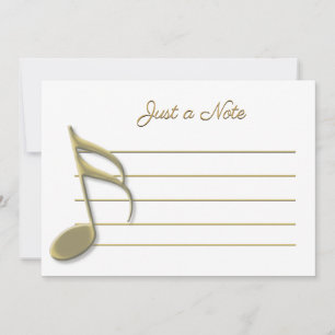Just a Note Gold Music Note Cartes pour notes