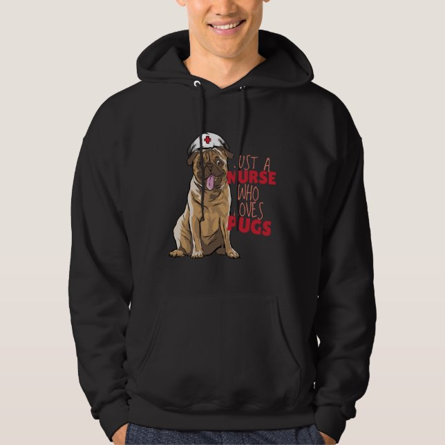Just a Nurse Who Loves Pugs Essential T-Shirt 720 Hoodie (Front)