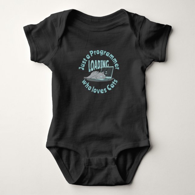 Just a programmer who loves cats baby bodysuit (Front)
