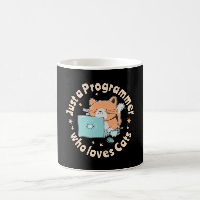 Just a programmer who loves cats coffee mug (Center)