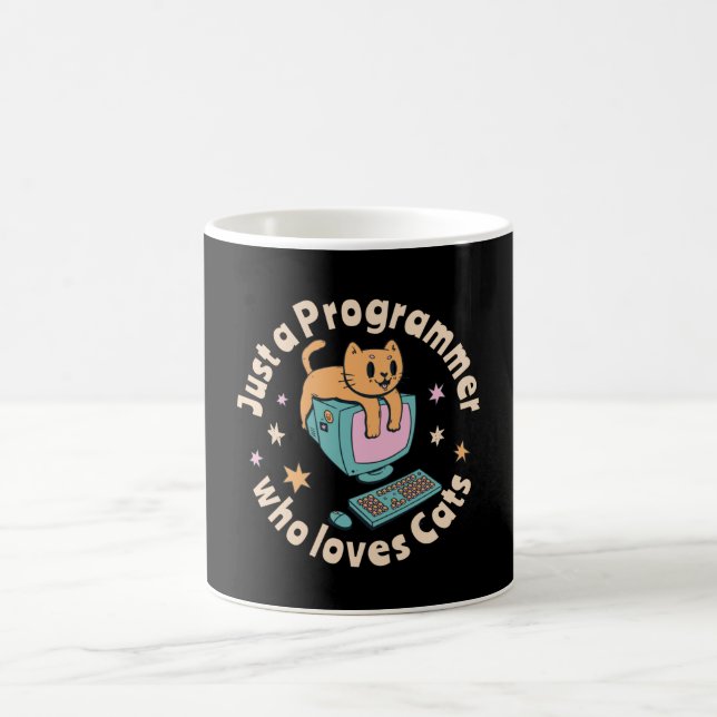 Just a programmer who loves cats coffee mug (Center)
