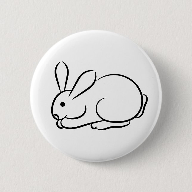 Just a Rabbit 2 Inch Round Button (Front)