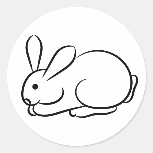 Just a Rabbit Classic Round Sticker (Front)