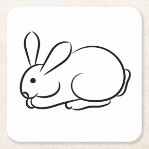 Just a Rabbit Square Paper Coaster