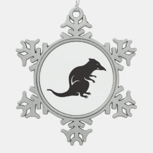 Just a Rat Snowflake Pewter Christmas Ornament