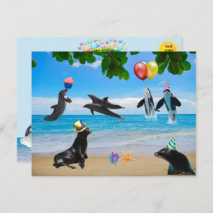 Just a Really Silly Sealife Birthday Postcard