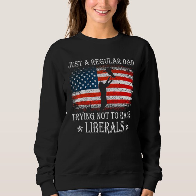 Just A Regular Dad Trying Not To Raise Liberals Da Sweatshirt (Front)