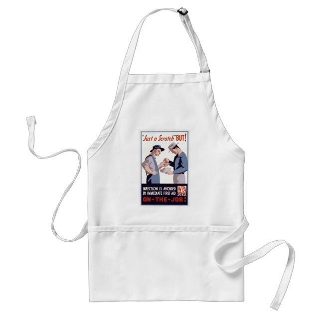 "Just a Scratch" First Aid Poster Standard Apron (Front)