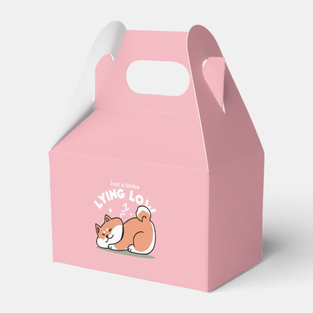 Just a Shiba Lying Low: Cute Shiba Inu Design Favor Box (Front Side)