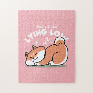 Just a Shiba Lying Low: Cute Shiba Inu Design Jigsaw Puzzle