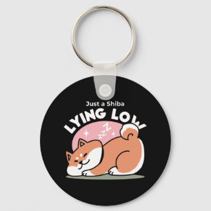 Just a Shiba Lying Low: Cute Shiba Inu Design Keychain