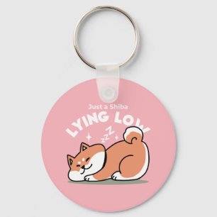 Just a Shiba Lying Low: Cute Shiba Inu Design Keychain