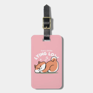 Just a Shiba Lying Low: Cute Shiba Inu Design Luggage Tag