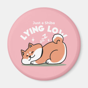 Just a Shiba Lying Low: Cute Shiba Inu Design Magnet