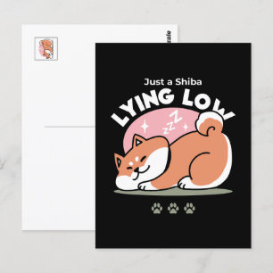 Just a Shiba Lying Low: Cute Shiba Inu Design Postcard