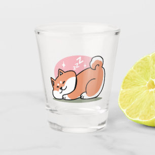 Just a Shiba Lying Low: Cute Shiba Inu Design Shot Glass