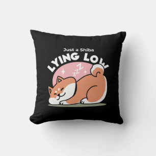Just a Shiba Lying Low: Cute Shiba Inu Design Throw Pillow