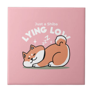 Just a Shiba Lying Low: Cute Shiba Inu Design Tile