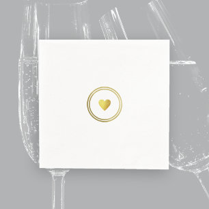 just a simple faux gold heart of love minimalist  napkin