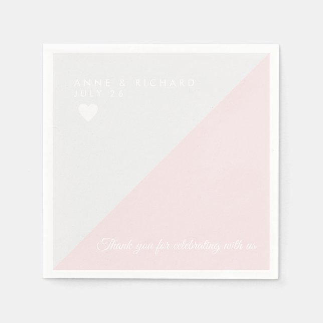 Just a simple pale grey light pink  napkin (Front)