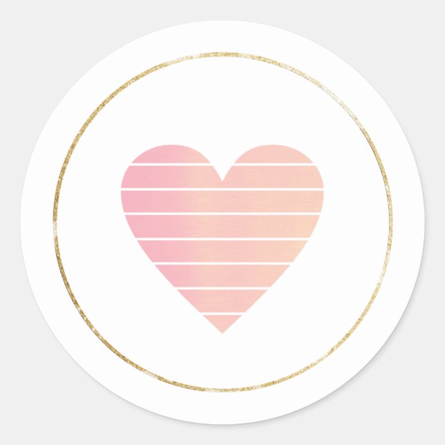 just a simple small pink heart of love minimalist classic round sticker (Front)