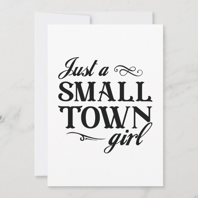 Just A Small Town Girl Thank You Card (Front)