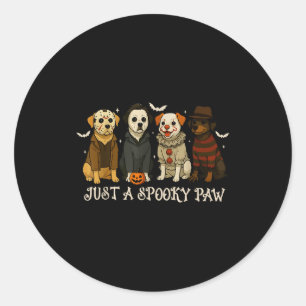 Just A Soky Paw Funny Dog Halloween Characters  Classic Round Sticker