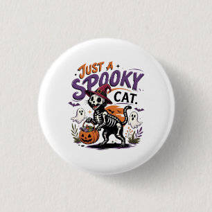 Just a Spooky Cat Halloween 1 Inch Round Button