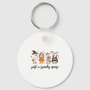 Just A Spooky Goose Funny Goose In Halloween Costu Keychain
