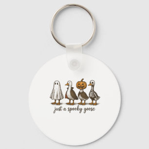 Just A Spooky Goose Halloween Ghost Duck Spooky Se Keychain
