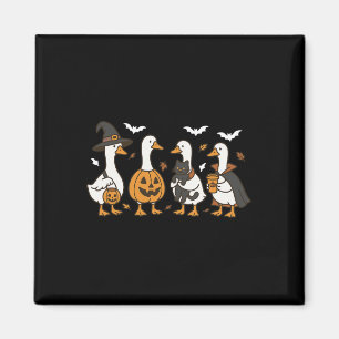 Just A Spooky Goose Halloween Goose Witch Ghost Si Magnet
